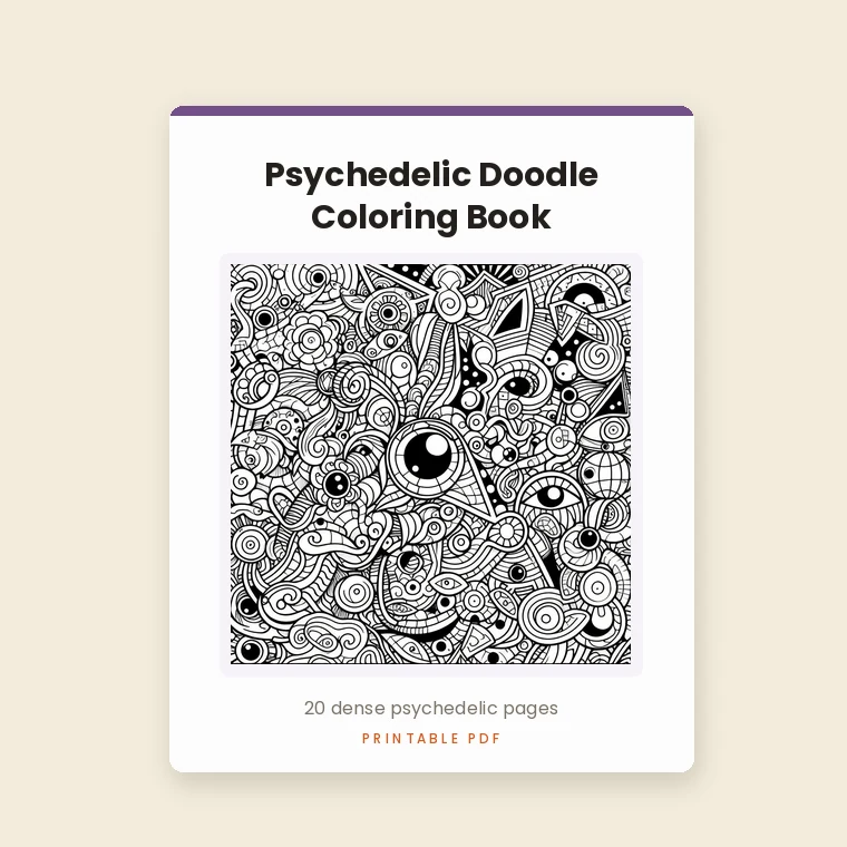 Psychedelic Doodle Coloring Book